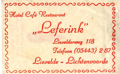 039 Hotel café restaurant 'Leferink'