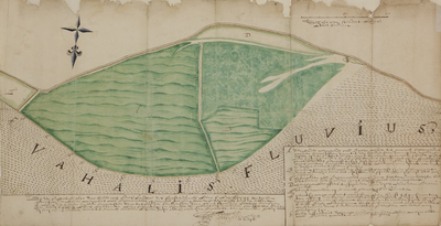 445 Kaart van de weiwaard van de Breemwaard onder Nieuwaal, 5 oktober 1670