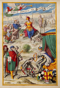 1790-0001 Allegorische en historiserende voorstelling van de deugden van de Gelderse adel, 1710