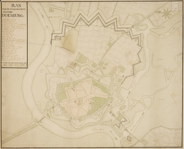 186 Plan van de stad en de fortificatiën van Doesburg, [18e eeuw]