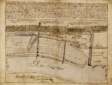 984 Carte van het sandt beneden Oosterbeecke aen[den] boeshegge over de limiten, 10 november 1625