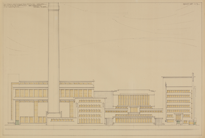 12874-0003 Centrale Gelderland : 23 tekeningen van de bouw der P.G.E.M. centrale te Nijmegen, januari-mei 1932