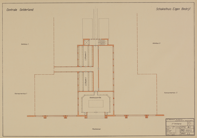 12874-0019 Centrale Gelderland : 23 tekeningen van de bouw der P.G.E.M. centrale te Nijmegen, januari-mei 1932
