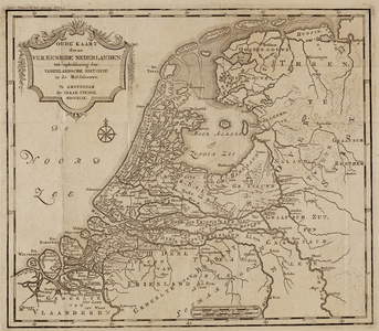 8 Oude kaart der nu Vereenigde Nederlanden tot opheldering der Vaderlandsche historie in de Middeleeuwen, [1749]