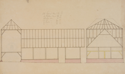 407-0001 [Een schuur of boerenwoning vermoedelijk te bouwen op het landgoed Zypendaal, [19e eeuw]