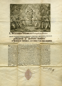 1-0002 Latijnse verklaring ten behoeve van Jodocus Hendrikus Antonius van der Heijden, 1787