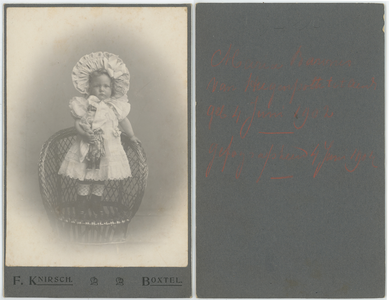 285-0003 Maria barones van Hugenpoth tot Aerdt, geb. 4 juni 1902 gefotografeerd 4 juni 1904 , 04-06-1904