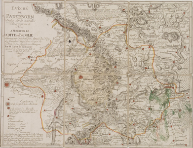 1001 Evêché de Paderborn : dressé sur de nouvelles observatuons et dedié a monsieur le comte de Broglie[…], 1760