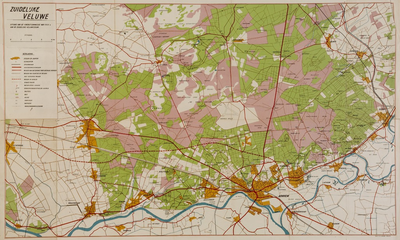 1068 Kaart van de zuidelijke Veluwe : met beschrijving van wandel- en fietstochten, [1946-1960]