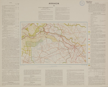 1175-0002 [Kaart van de polderdistricten Overbetuwe, de Lijmers, het Arnhemsche en Velpsche Broek] Arnhem Blad 40: 1-4, ...