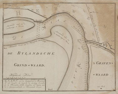 1184 Kaart van den bogtigenloop der Bovenwaal..., 1766-1767