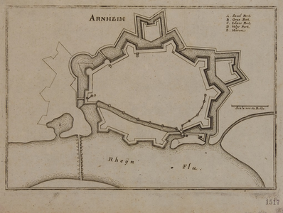 1225 Arnheim : [vestingwerken], ca. 1650