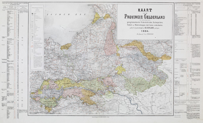 52-0001 Kaart van de provincie Gelderland : met aanduiding van de gereglementeerde polderdistricten, buitenpolders, ...