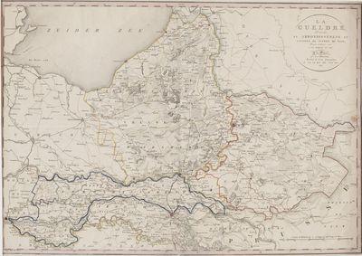 58-0001 La Gueldre : divisée en arrondissements et cantons de justice de paix, 1820