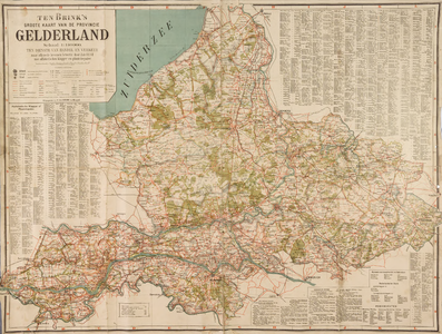 980 Ten Brink's Groote kaart van de Provincie Gelderland ten dienste van handel en verkeer, [ca. 1930]