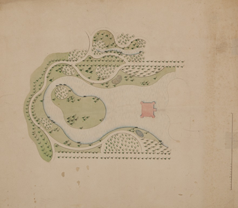 136-0001 [Ontwerp van park en tuinen rondom het kasteel Biljoen, 1784?]