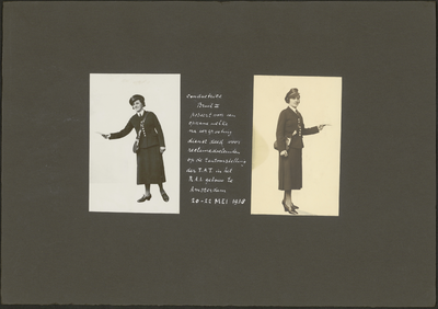 1804-0023 Conductrice Bruil poseert voor foto gebruikt bij tentoonstelling in het RAI, 1938