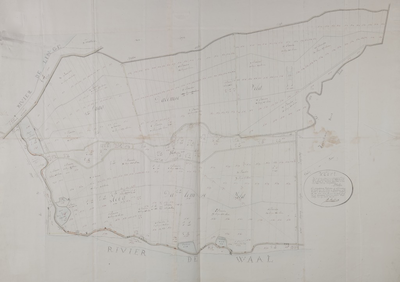 127 Kaart van de landen gelegen in de gemeente van Dalem ..., 1809
