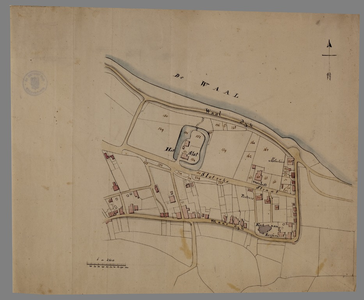 132 Kaart van het bovenste gedeelte van Rossum : bevattende de verboden kring om St. Andries, [19e eeuw]