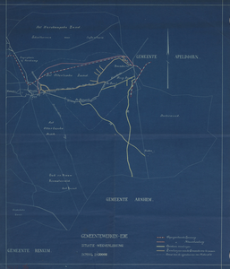 472 Wegomlegging Hoenderloo-Otterlo met geprojecteerde spoorwegen en wegen, [ca. 1920]