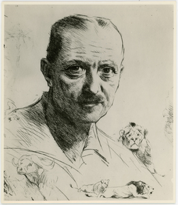 357-0051 W. Kuhnert, Zelfportret (ets), R.M. Twenthe, 1924