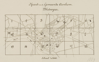 11-0019 Kaart van de gemeente Arnhem in het jaar 1889, 1889