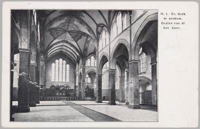 2744 O. L. Vr. Kerk te Arnhem. Gezien van af het koor, 1920-03-15