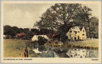 3442 watermolen in park Sonsbeek Arnhem, ca. 1950