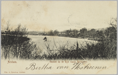 4082 Arnhem, Gezicht op de Rijn vanaf Bovenover., ca. 1910