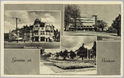 5444 Groeten uit Arnhem, Willemsplein, Zijpendaalsche weg, 1952-07-29
