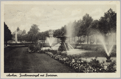 545 Arnhem, Jansbinnensingel met Fonteinen, ca. 1920