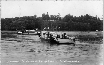 3270 Oosterbeek, Gezicht v.a. de Rijn op Rijnterras 'De Westerbouwing', 1950