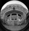 850-0005 Fish-eye. Exterieur Schoolgebouwen, 27-05-1977