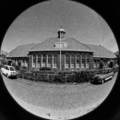 850-0008 Fish-eye. Exterieur Schoolgebouwen, 27-05-1977