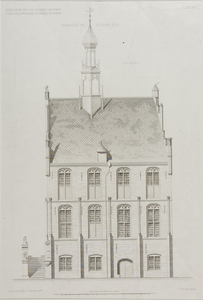 104 Stadhuis te Culemborgh zij-gevel, 1870