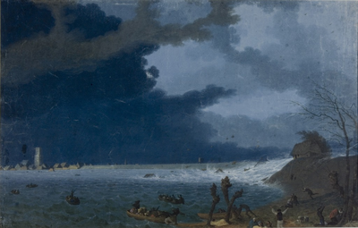 128 Doorbraak van de Waaldijk bij Tiel, 1830