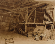 1338 Interieur van de stal van huis Klingelbeek te Oosterbeek, 1831-1872