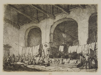 1620 Inwendige der St. Geertekerk te Utrecht met de geredden, 1855