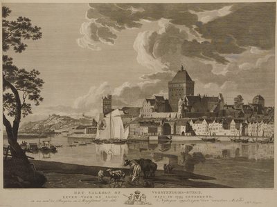 182 Het Valkhof of vorstendoms-burgt eeven voor de slooping in 1795 geteekend, 1804