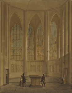 185 Nijmegen - interieur van het Hoogkoor van de Stevenskerk te Nijmegen, 1853