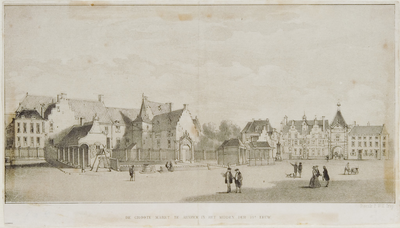 3969 De Groote Markt te Arnhem in het midden der 18e eeuw, 1856