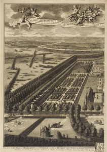 48 Gezicht van het adelijke huis te Middachten op de Veluwe in Gelderland , ca. 1729-1730