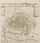 83 Arnhem - plattegrond met stadsprofiel, 1657