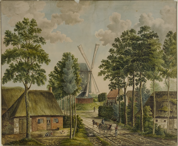 98 Dorp met molen in de omgeving van Culemborg, 1832-1879
