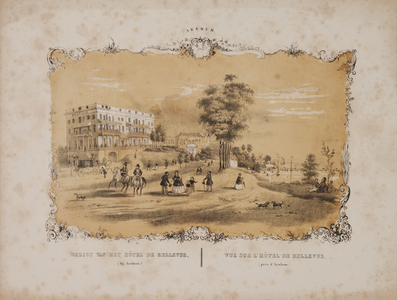 120-0002 Gezigt van het Hôtel Bellevue bij Arnhem, ca. 1844-1873