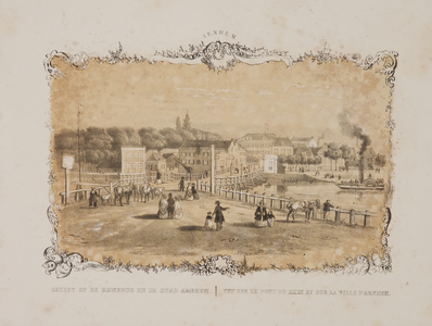 120-0008 Gezigt op de Rijnbrug en de stad Arnhem, ca. 1837-1873