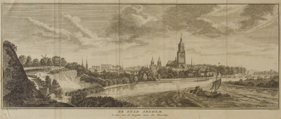 18 De stad Arnhem te zien van de hoogtens naar den Eltenerberg, [Z.d], 1739-1741]