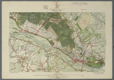 11119 Chromo-topografische kaart van Nederland, Verkend in 1869, herzien in 1906, gedeeltelijk herzien in 1922. ...