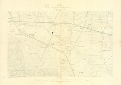 11498 Grijze topografische kaart van het gebied rond Veenendaal, met hoogtecijfers, Verkend 1869. Herzien 1905/1906, ...