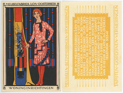 1393-0001 Advertentie Meubelfabriek L.O.V. Oosterbeek woninginrichtingen, 1913-1935